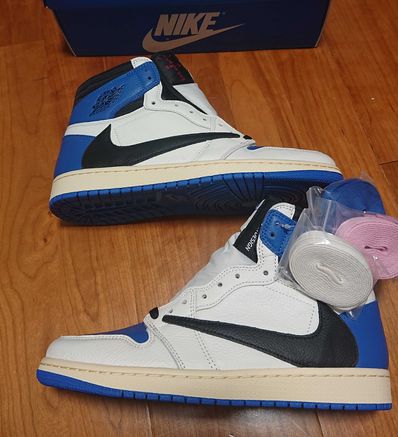 Travis Scott × fragment design × Nike Air Jordan 1 Retro High OG SP "Military Blue"