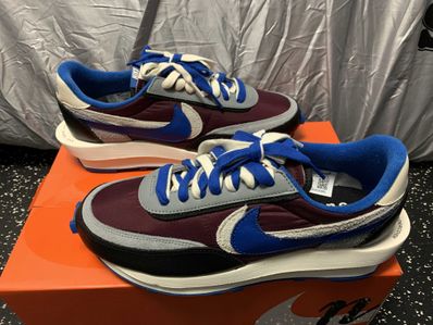 UNDERCOVER × sacai × Nike LD Waffle "Night Maroon/Pale Ivory-Ground Grey-Team Royal"