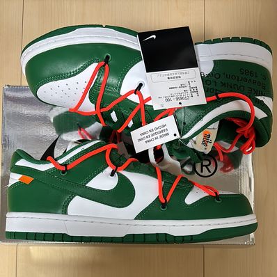Off-White × Nike Dunk Low "White/Pine Green"