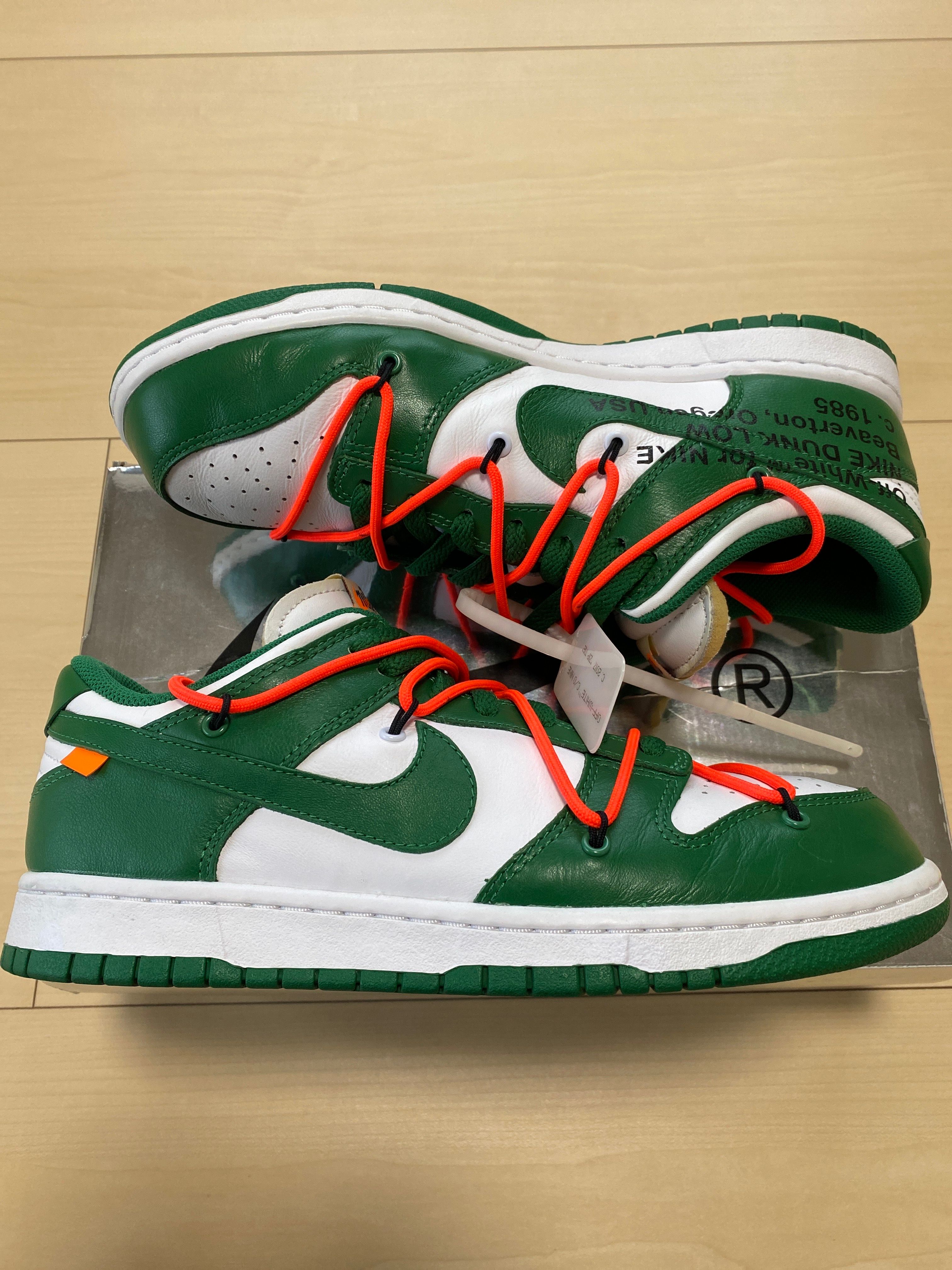 Off-White × Nike Dunk Low "White/Pine Green"