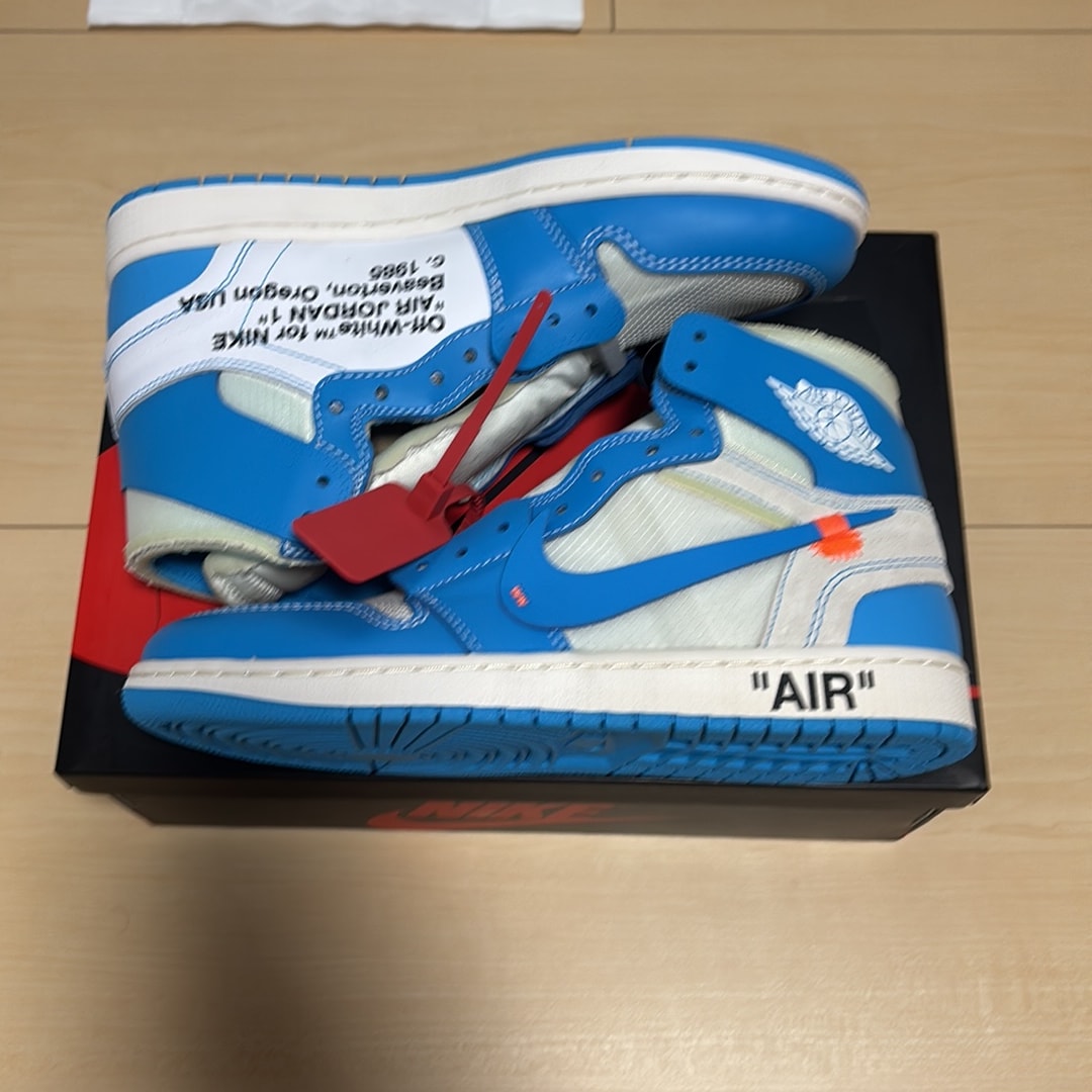 Off-White × Nike Air Jordan 1 High UNC "White/Dark Powder Blue"