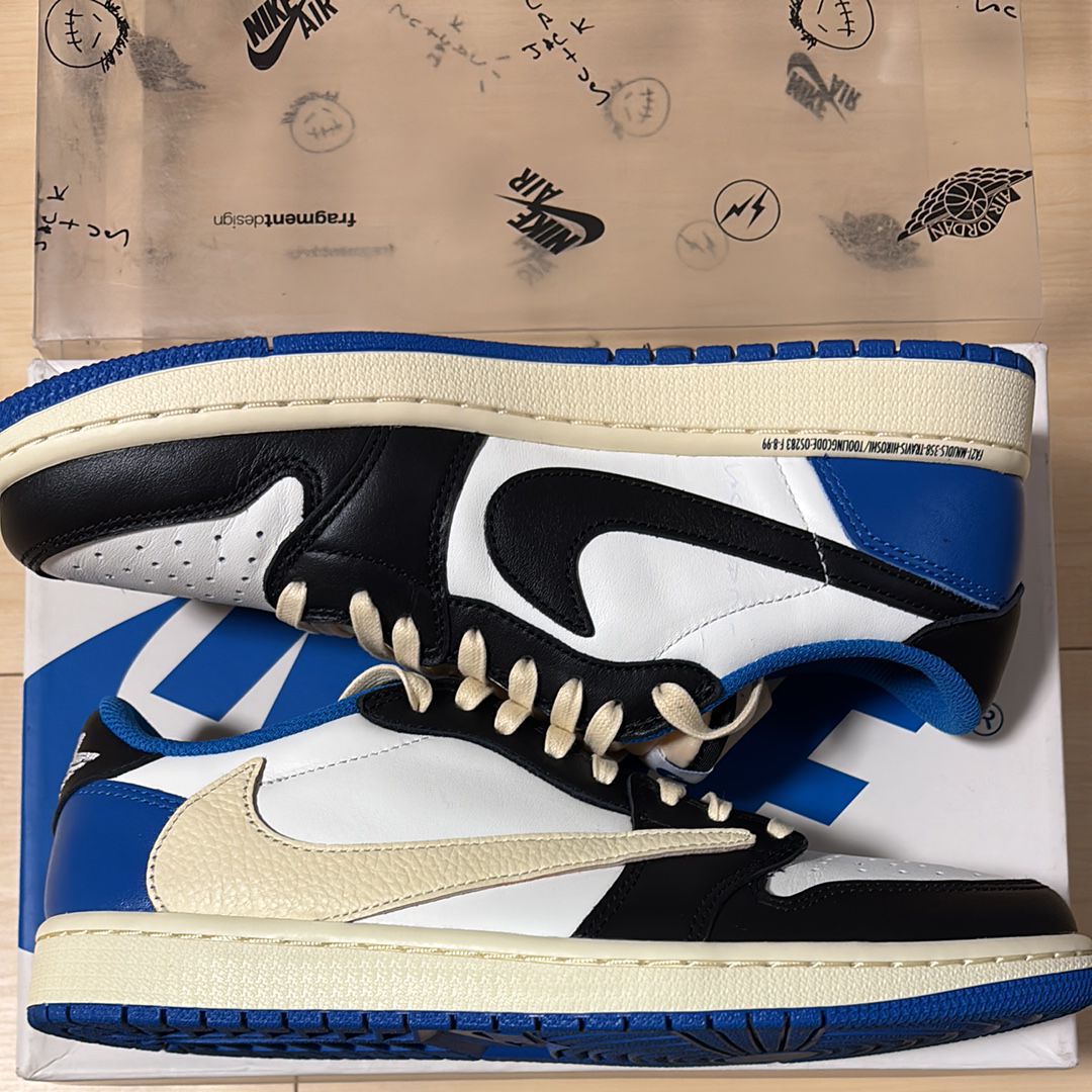 Travis Scott × fragment design × Nike Air Jordan 1 Low OG SP "Military Blue"