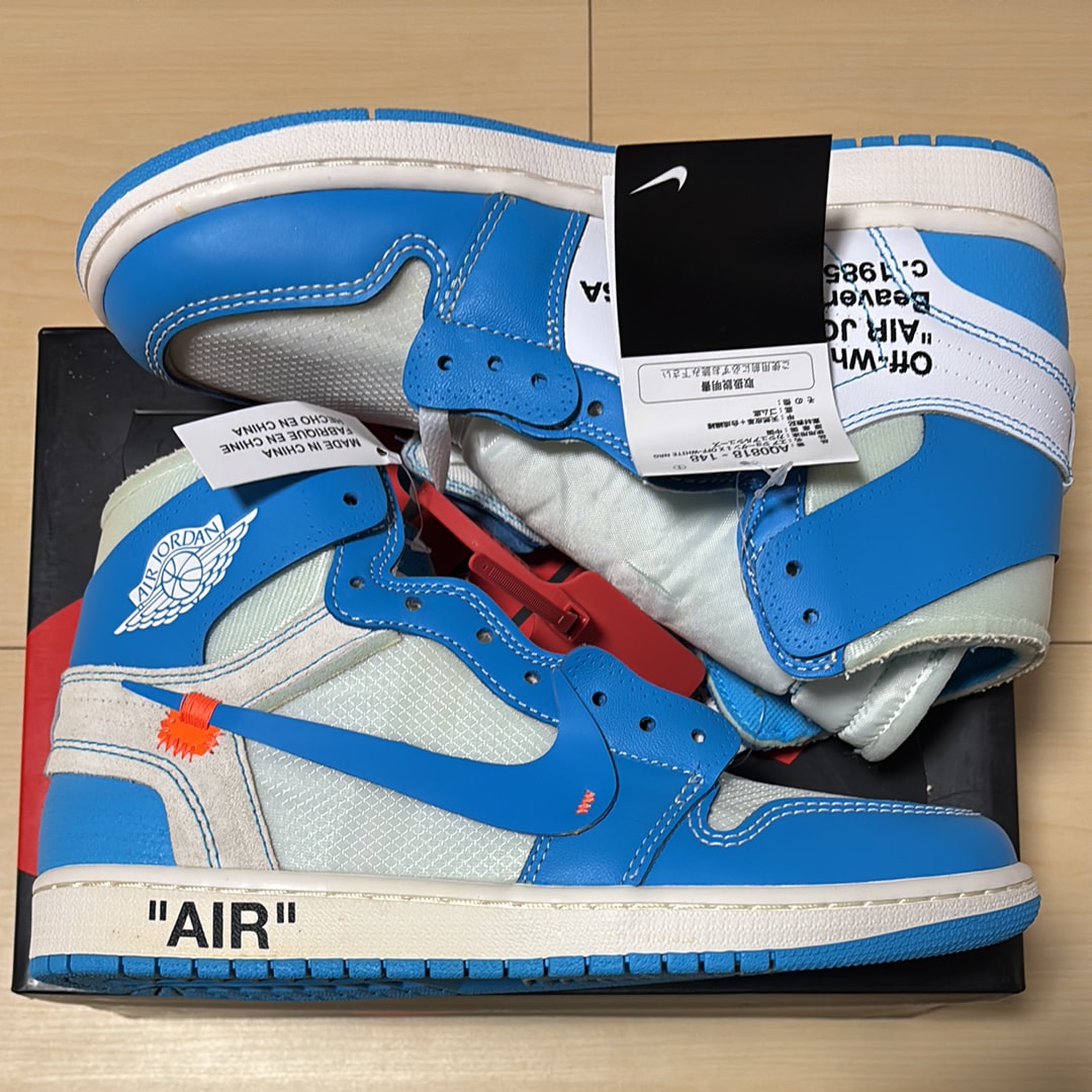 Off-White × Nike Air Jordan 1 High UNC "White/Dark Powder Blue"