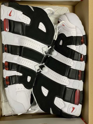NIKE AIR MORE UPTEMPO "WHITE/BLACK/UNIVERSITY RED"(2020)