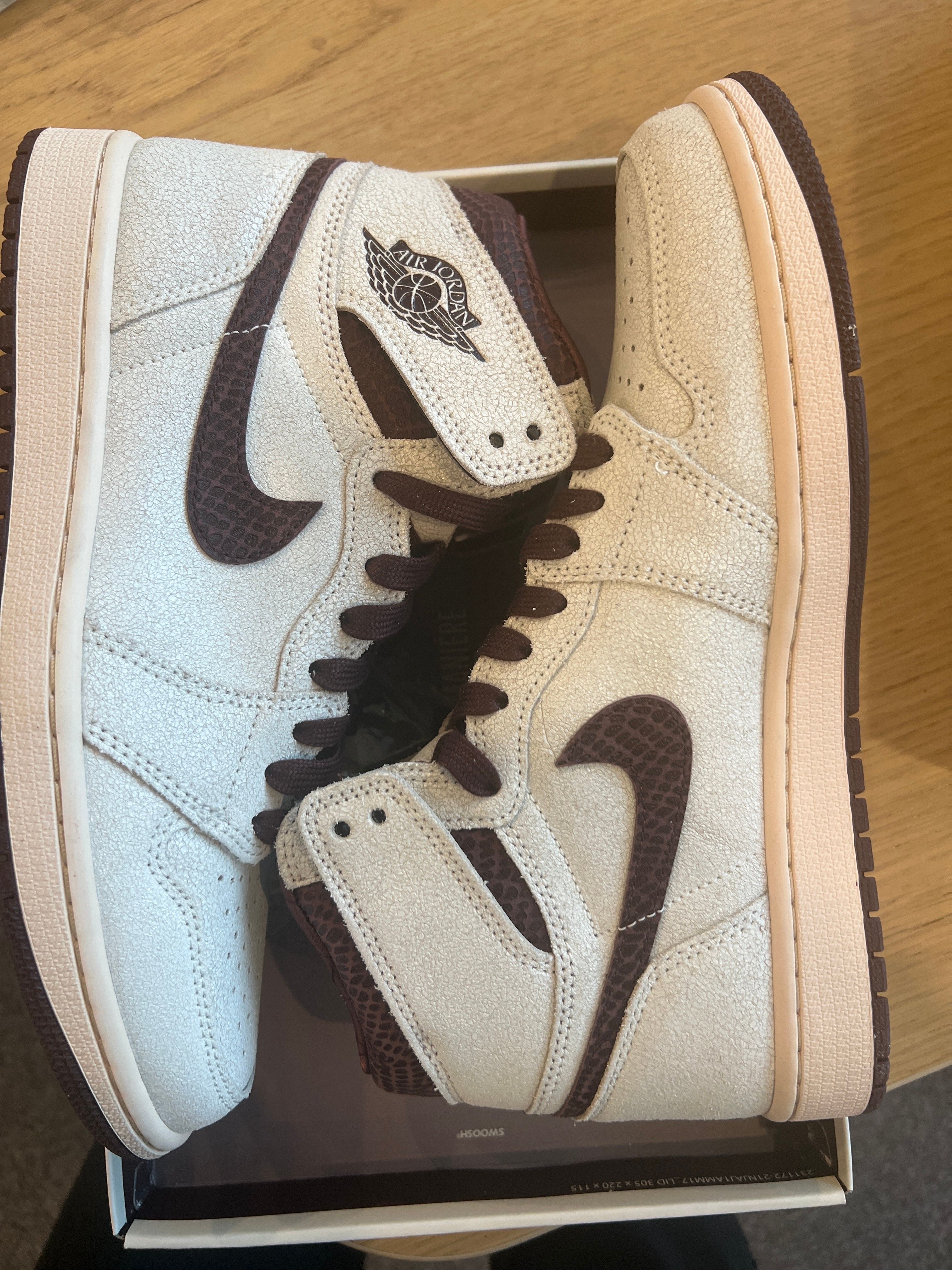 A Ma Maniere × Nike Air Jordan 1 Retro High OG "Sail and Burgundy"