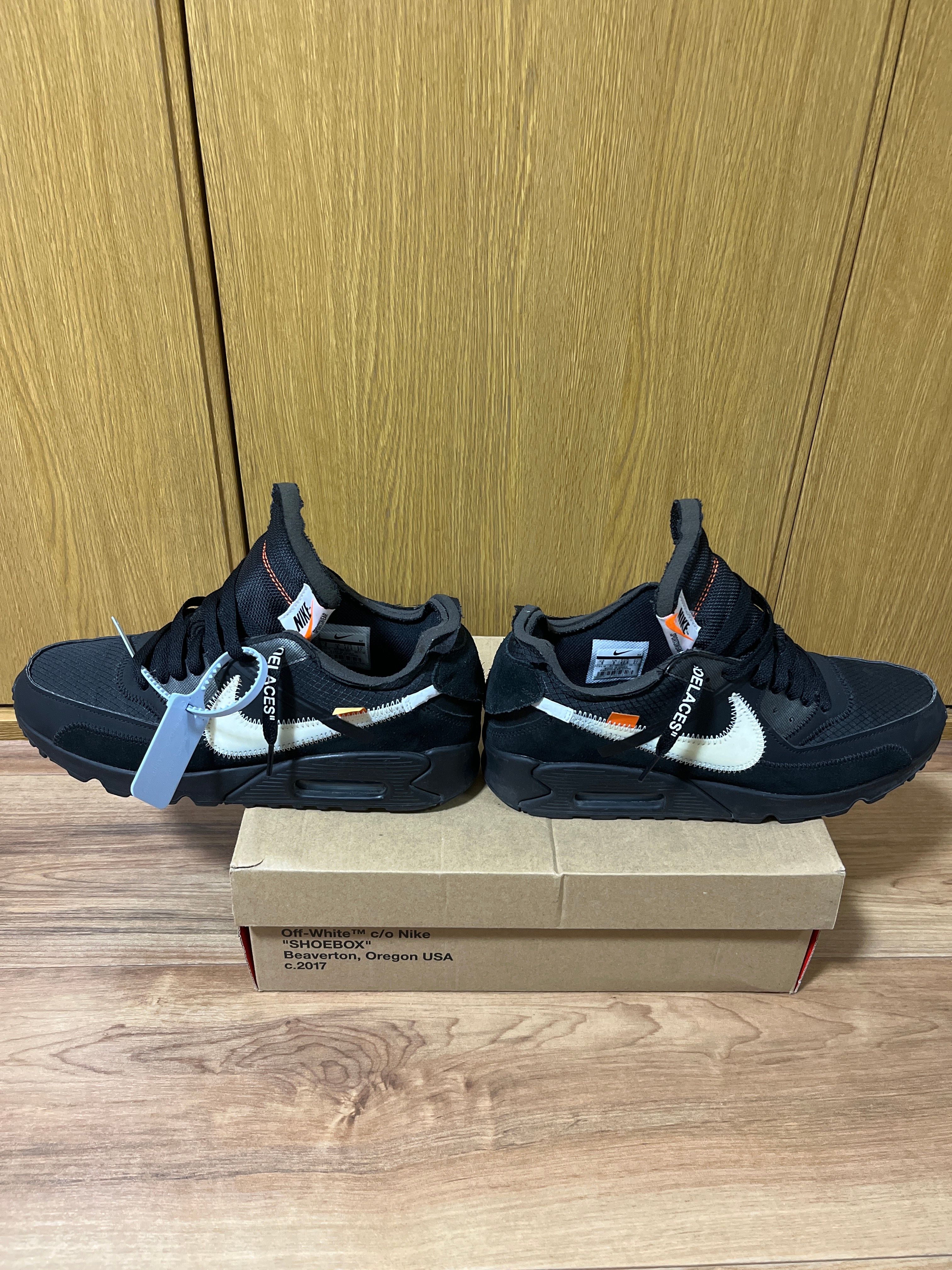Off-White × Nike Air Max 90 "Black/Black-Cone-White"