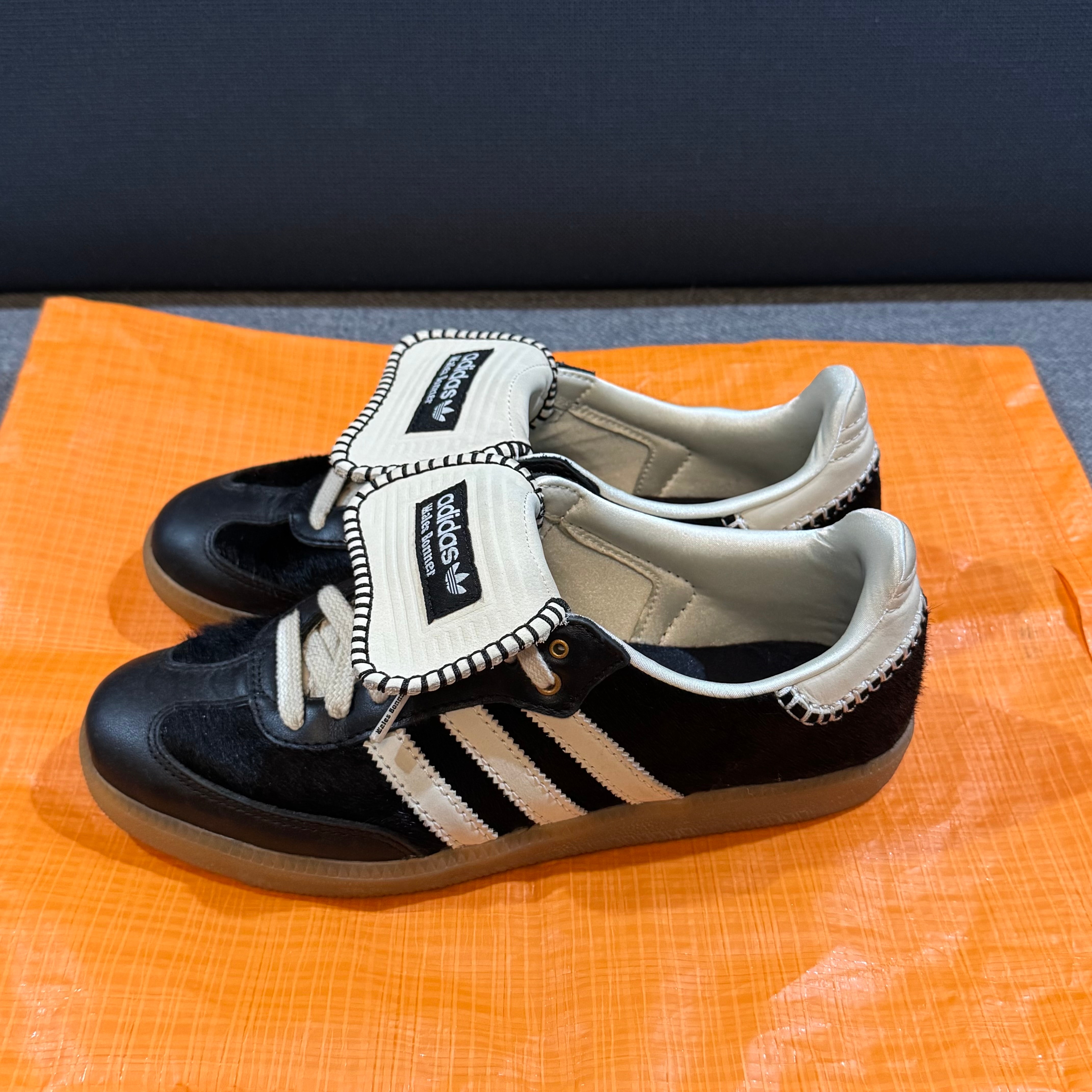 Wales Bonner × adidas Samba Pony Tonal Low "Core Black/Cream White"