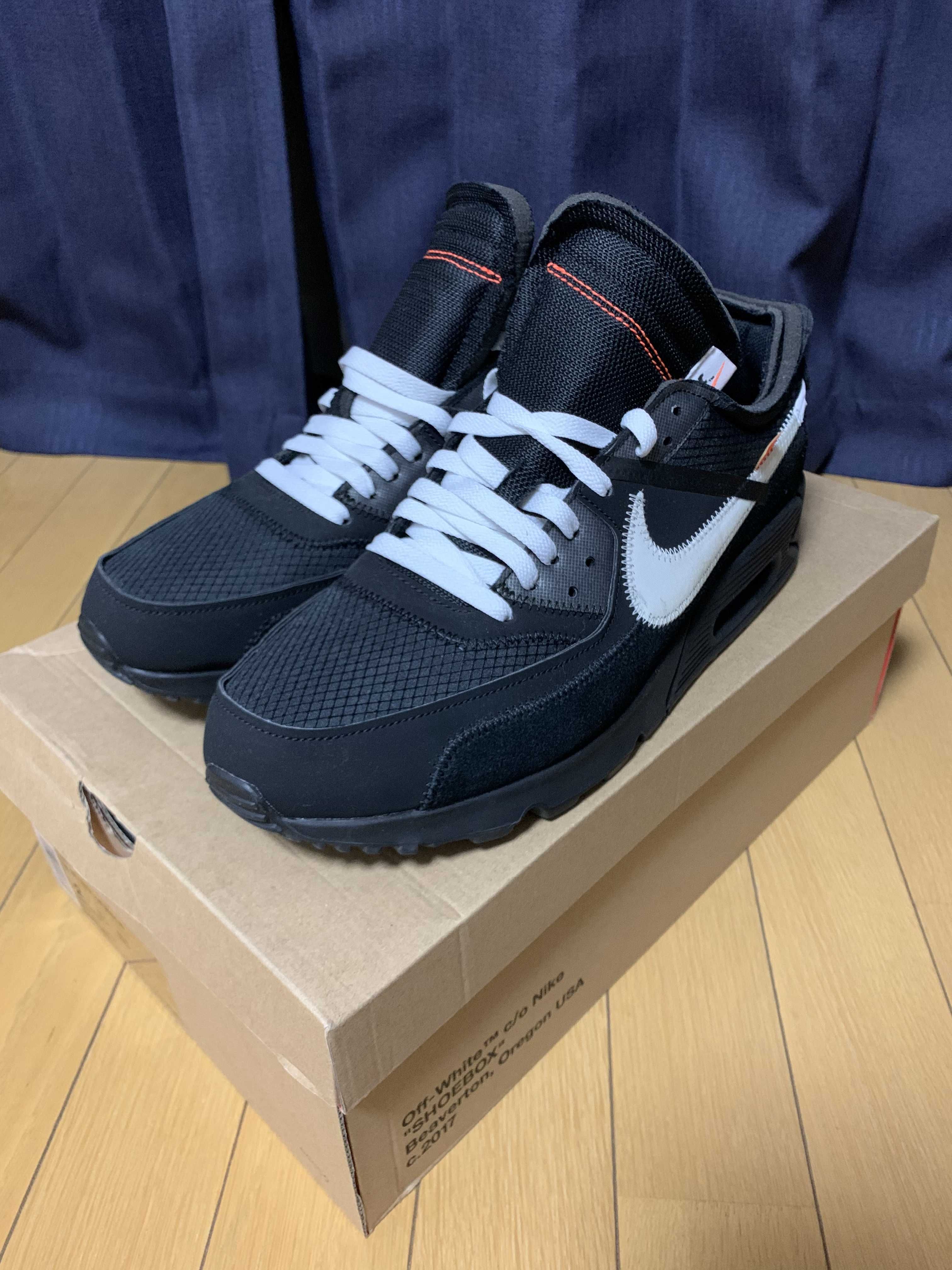 Off-White × Nike Air Max 90 "Black/Black-Cone-White"