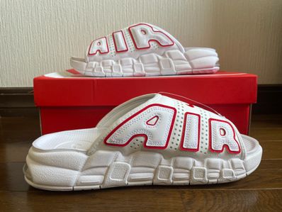 Nike Air More Uptempo Slide "White and University Red"