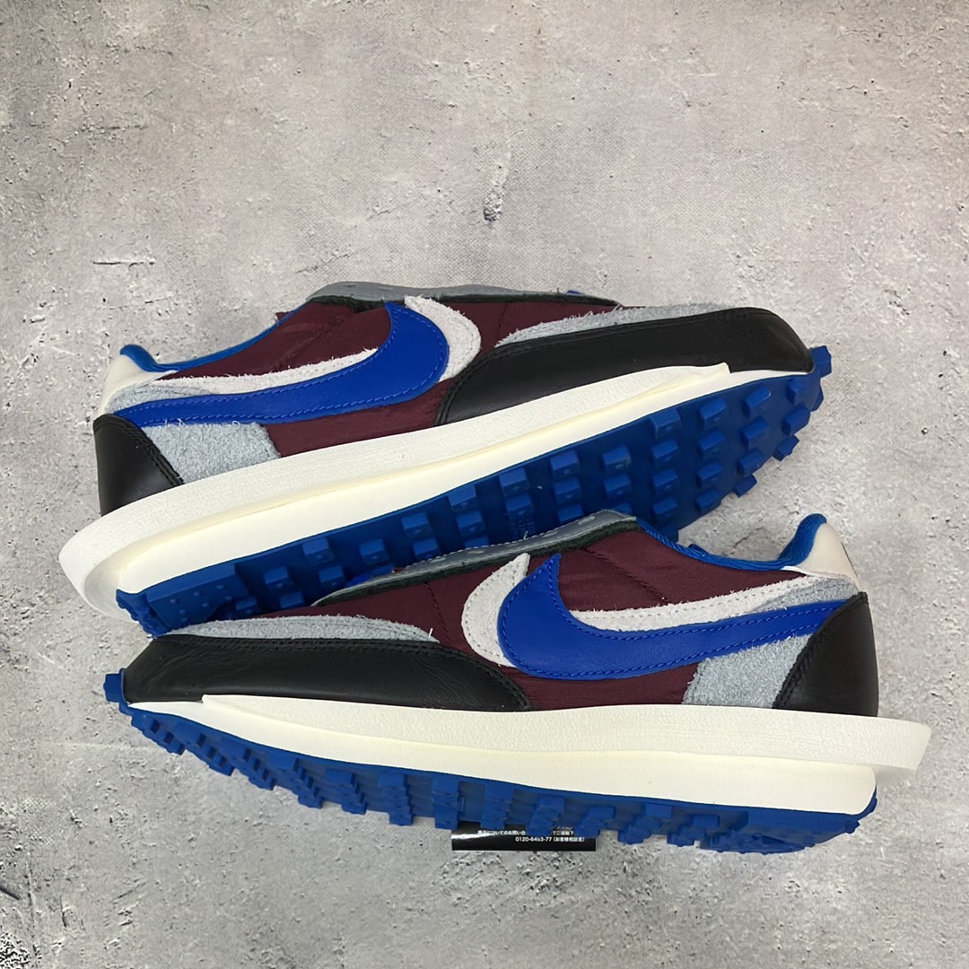 UNDERCOVER × sacai × Nike LD Waffle "Night Maroon/Pale Ivory-Ground Grey-Team Royal"
