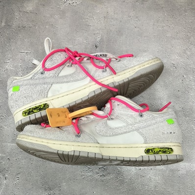 Off-White × Nike Dunk Low "Sail/Neutral Gray/Hyper Pink"