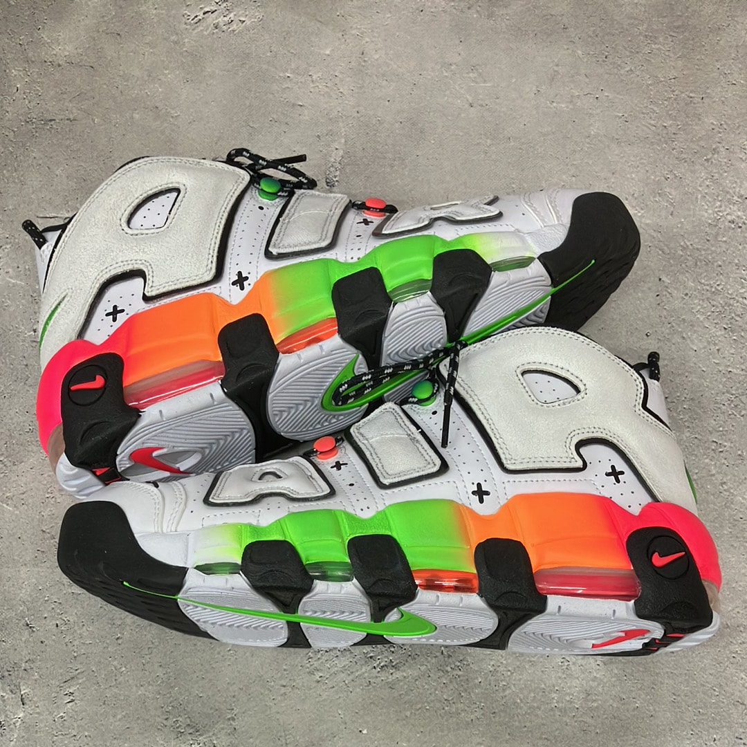 Nike Air More Uptempo 96 Ghost "White/Blue/Orange Green"