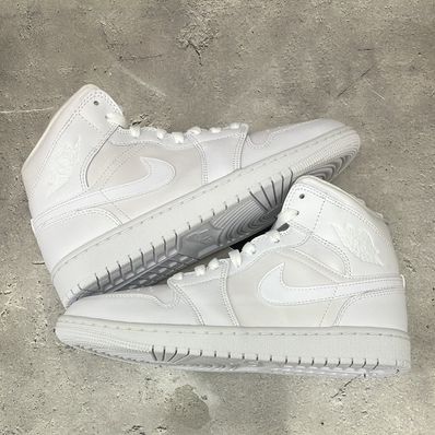 Nike Women's Air Jordan 1 Mid "Triple White"