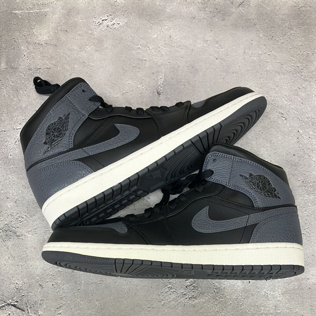 NIKE AIR JORDAN 1 RETRO MID BLACK DARK GREY