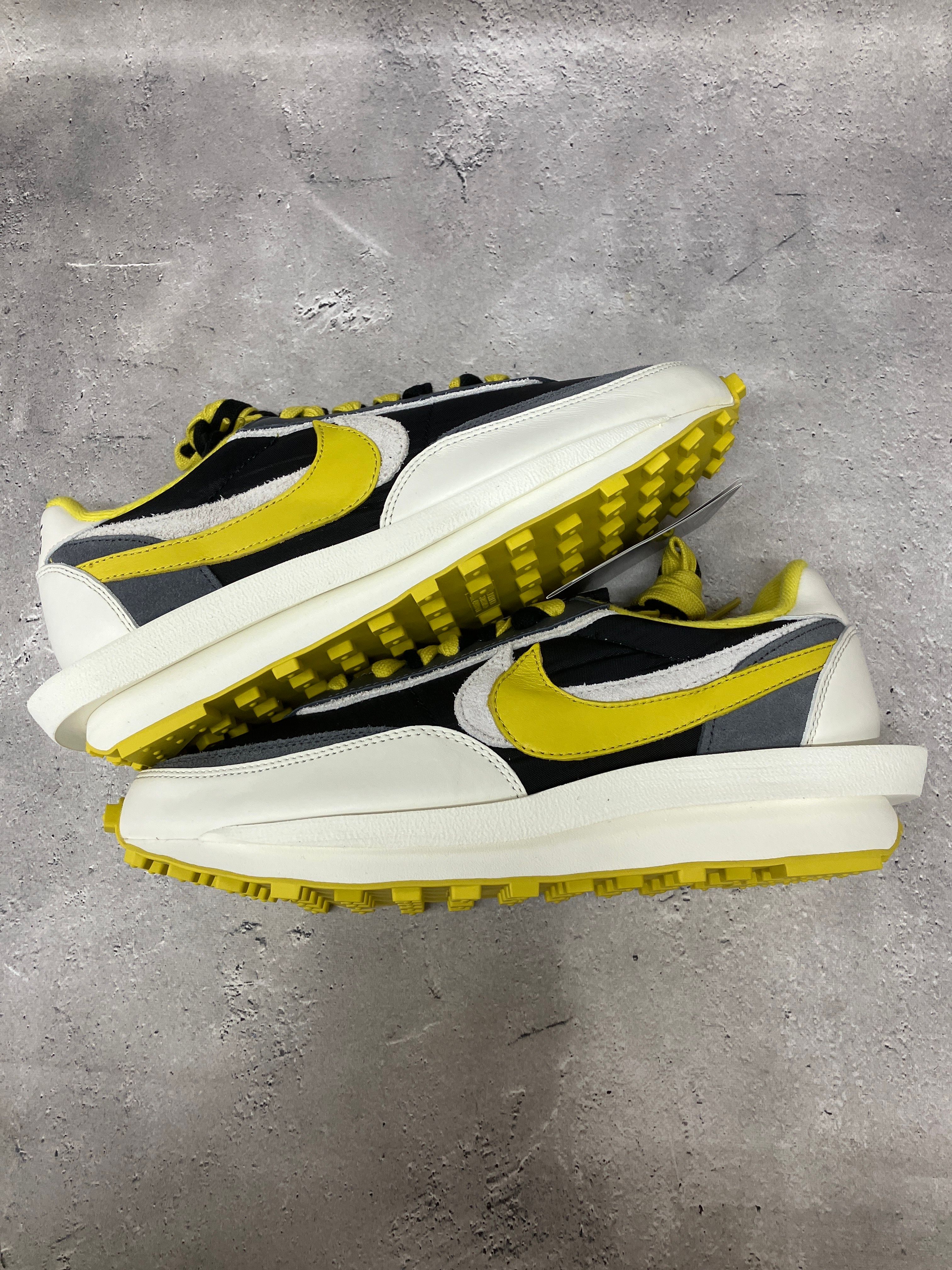 UNDERCOVER × sacai × Nike LD Waffle "Black/Sail-Dark Grey-Bright Citron"