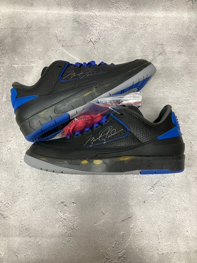 Off-White × Nike Air Jordan 2 Low "Black and Varsity Royal"