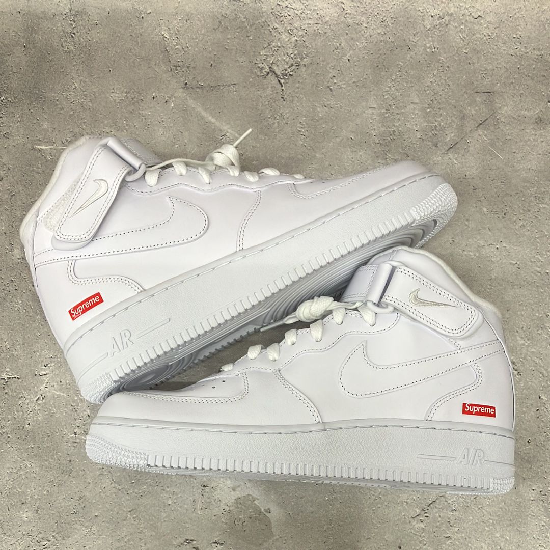 Supreme × Nike Air Force 1 Mid "White" FW24