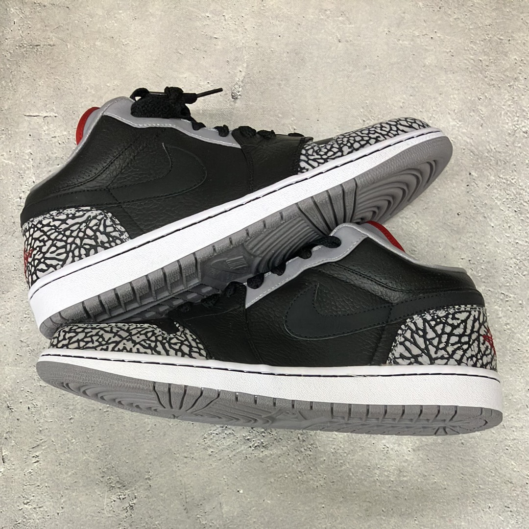 Nike Air Jordan 1 Phat Low "Black Cement/Safari" (2008)