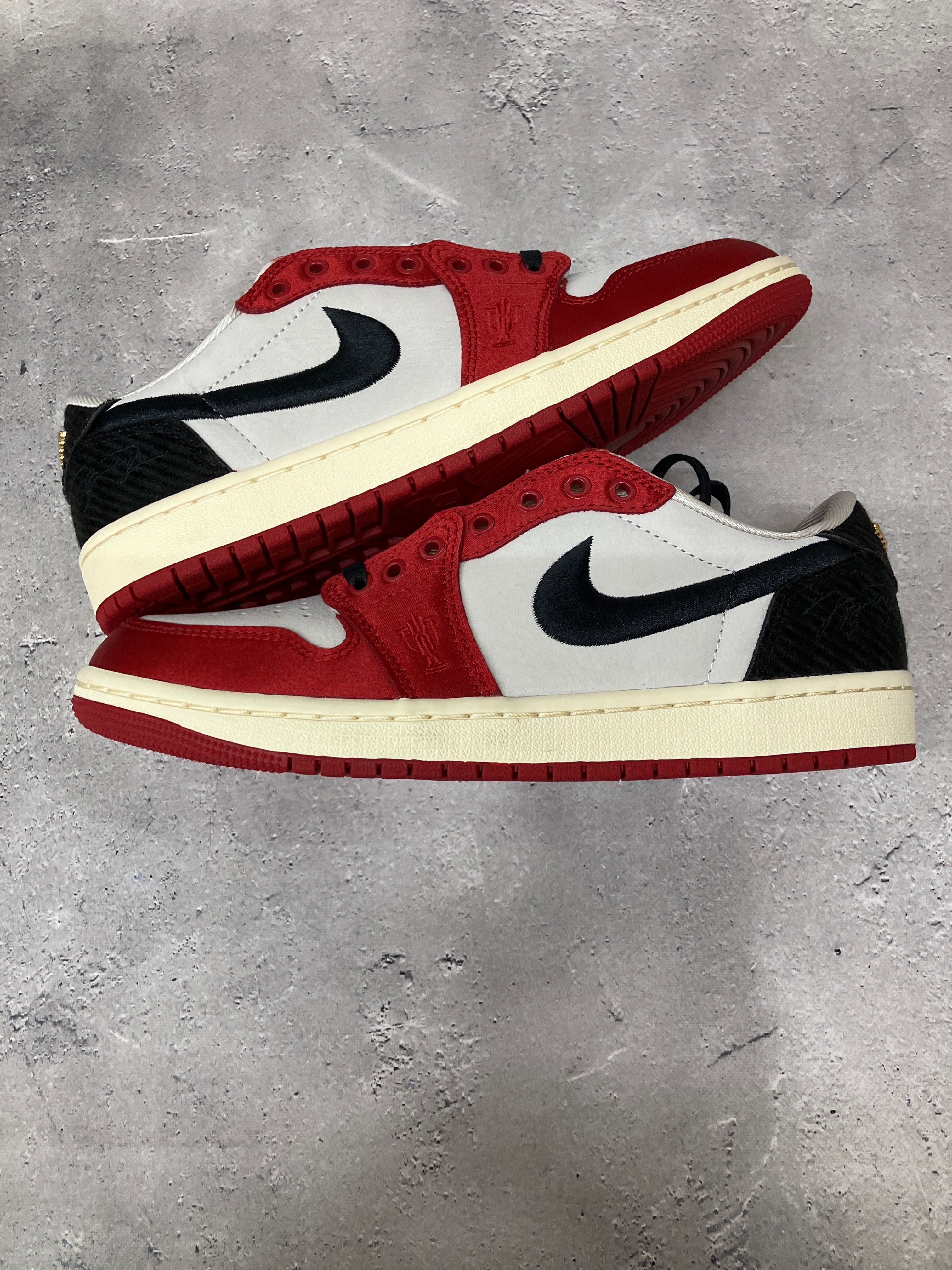 Trophy Room × Nike Air Jordan 1 Low OG "Sail and Varsity Red"