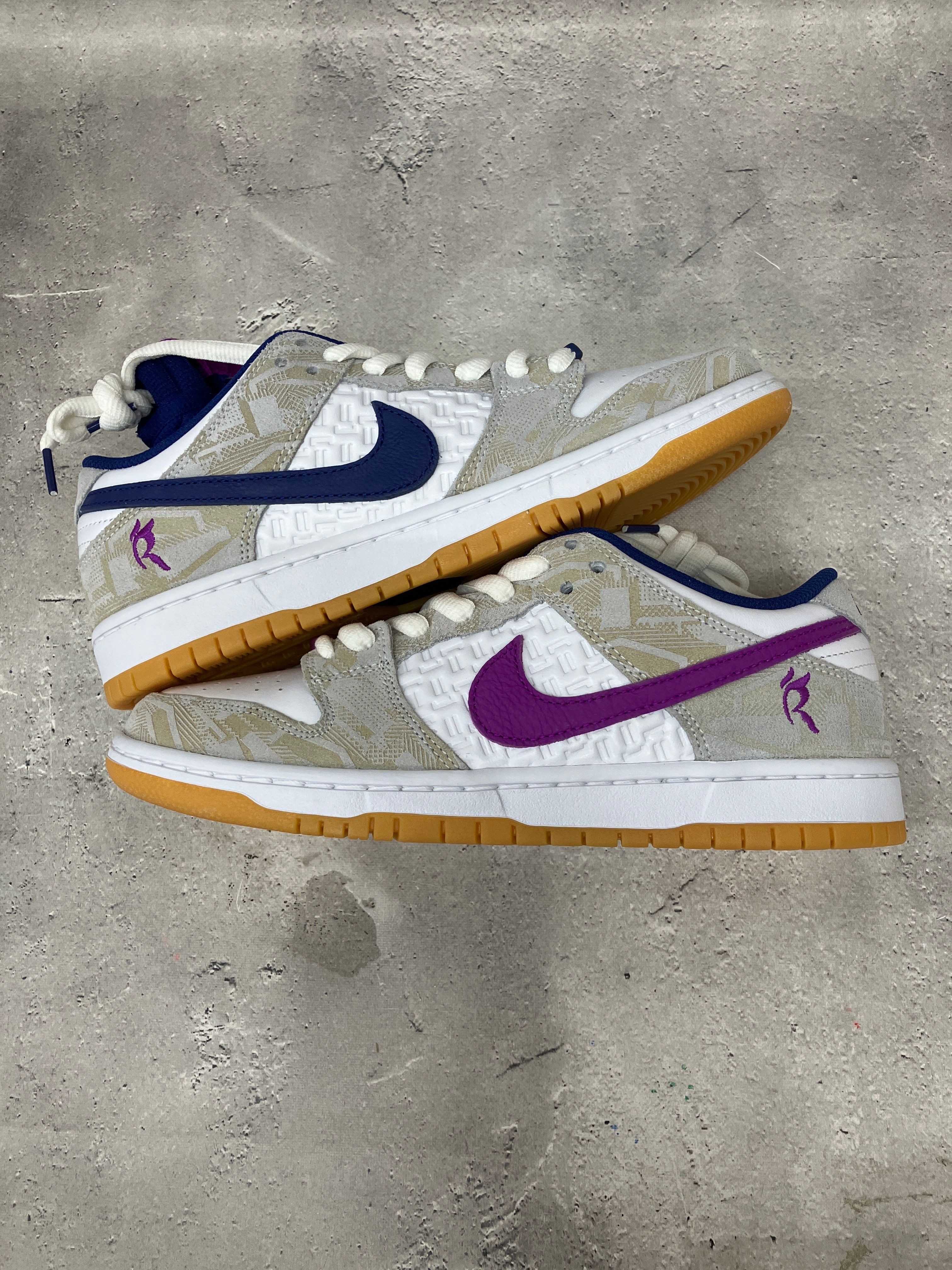 Rayssa Leal × Nike SB Dunk Low PRM "Pure Platinum and Vivid Purple"