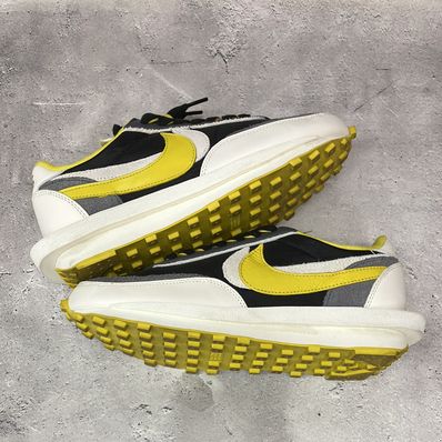 UNDERCOVER × sacai × Nike LD Waffle "Black/Sail-Dark Grey-Bright Citron"