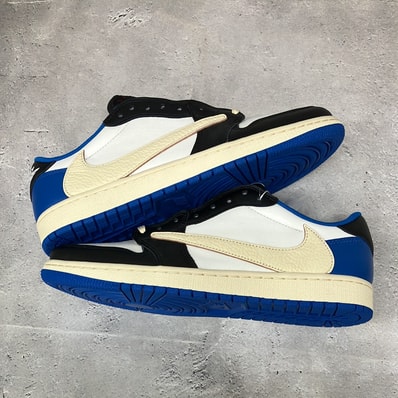 Travis Scott × fragment design × Nike Air Jordan 1 Low OG SP "Military Blue"