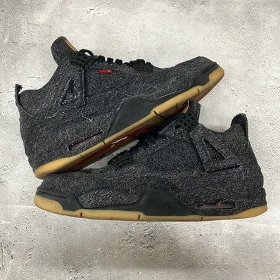 Nike × Levi's Air Jordan 4 "Black Denim" (Blank Tab)