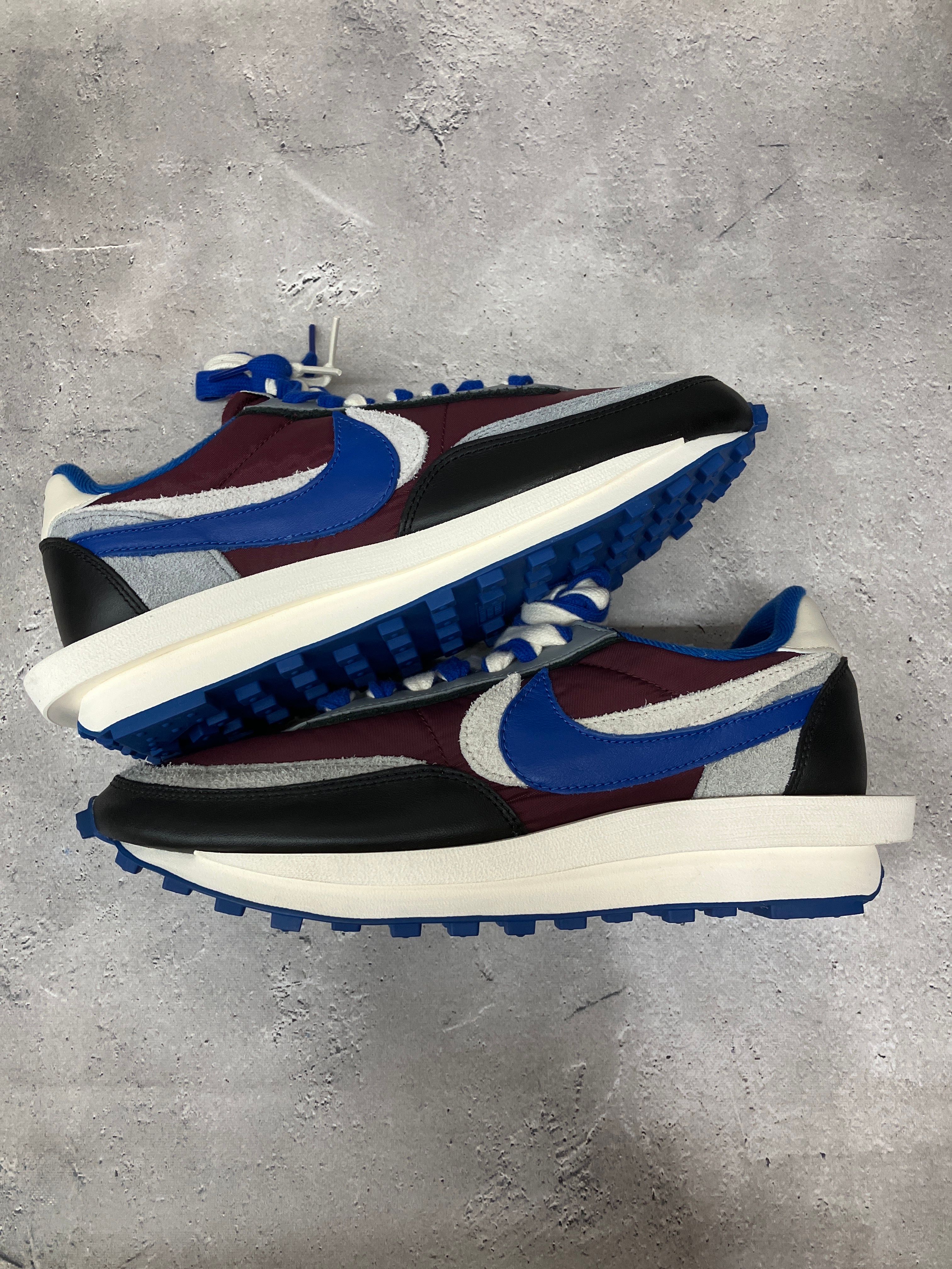 UNDERCOVER × sacai × Nike LD Waffle "Night Maroon/Pale Ivory-Ground Grey-Team Royal"
