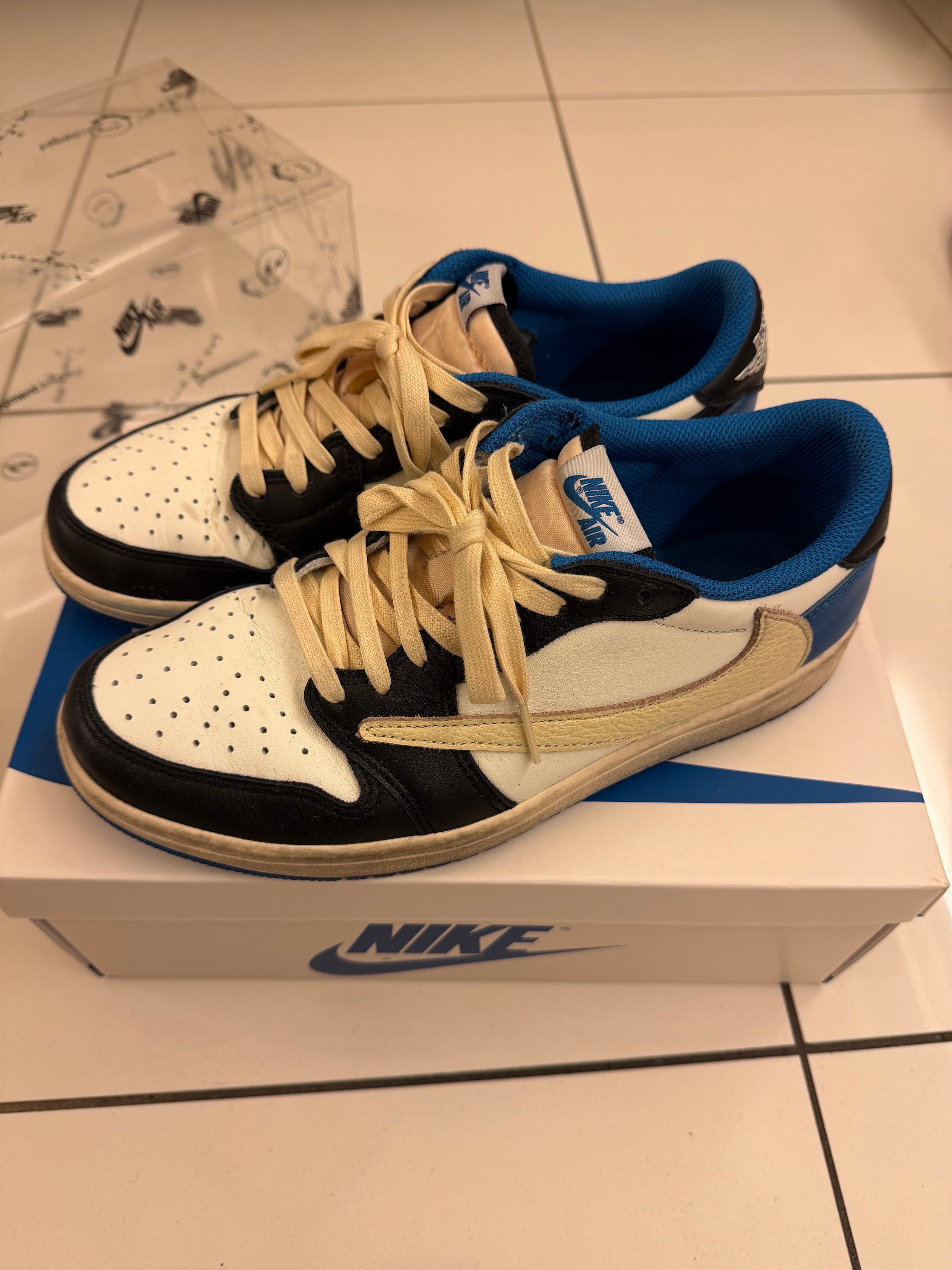 Travis Scott × fragment design × Nike Air Jordan 1 Low OG SP "Military Blue"