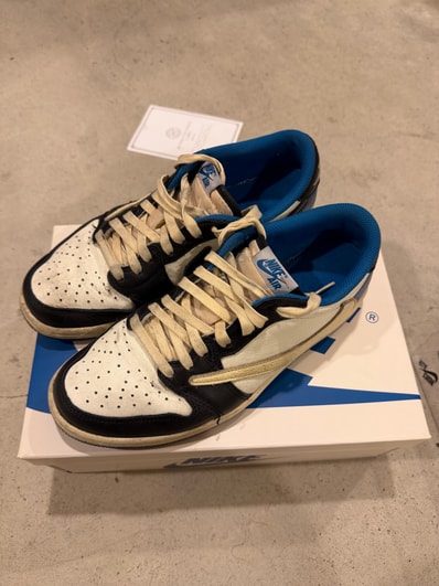 Travis Scott × fragment design × Nike Air Jordan 1 Low OG SP "Military Blue"