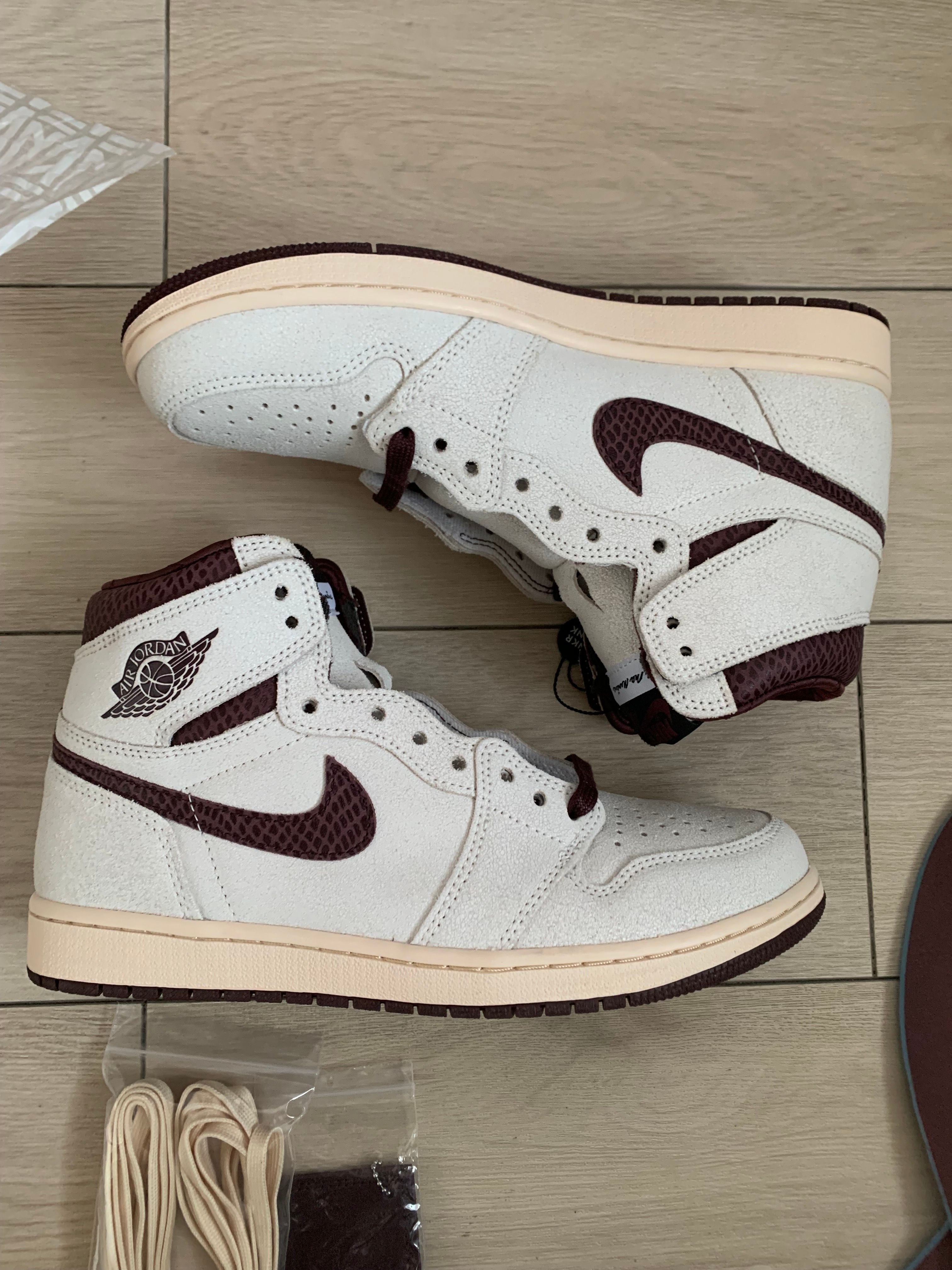 A Ma Maniere × Nike Air Jordan 1 Retro High OG "Sail and Burgundy"