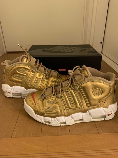 Supreme × Nike Air More Uptempo "Metallic Gold"