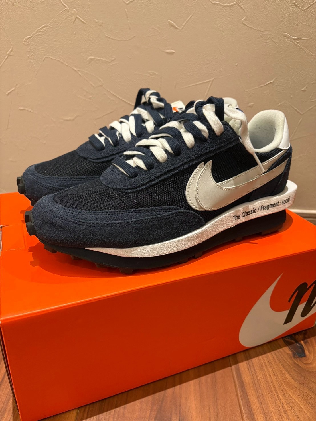 fragment design × sacai × Nike LD Waffle "Blackended Blue"