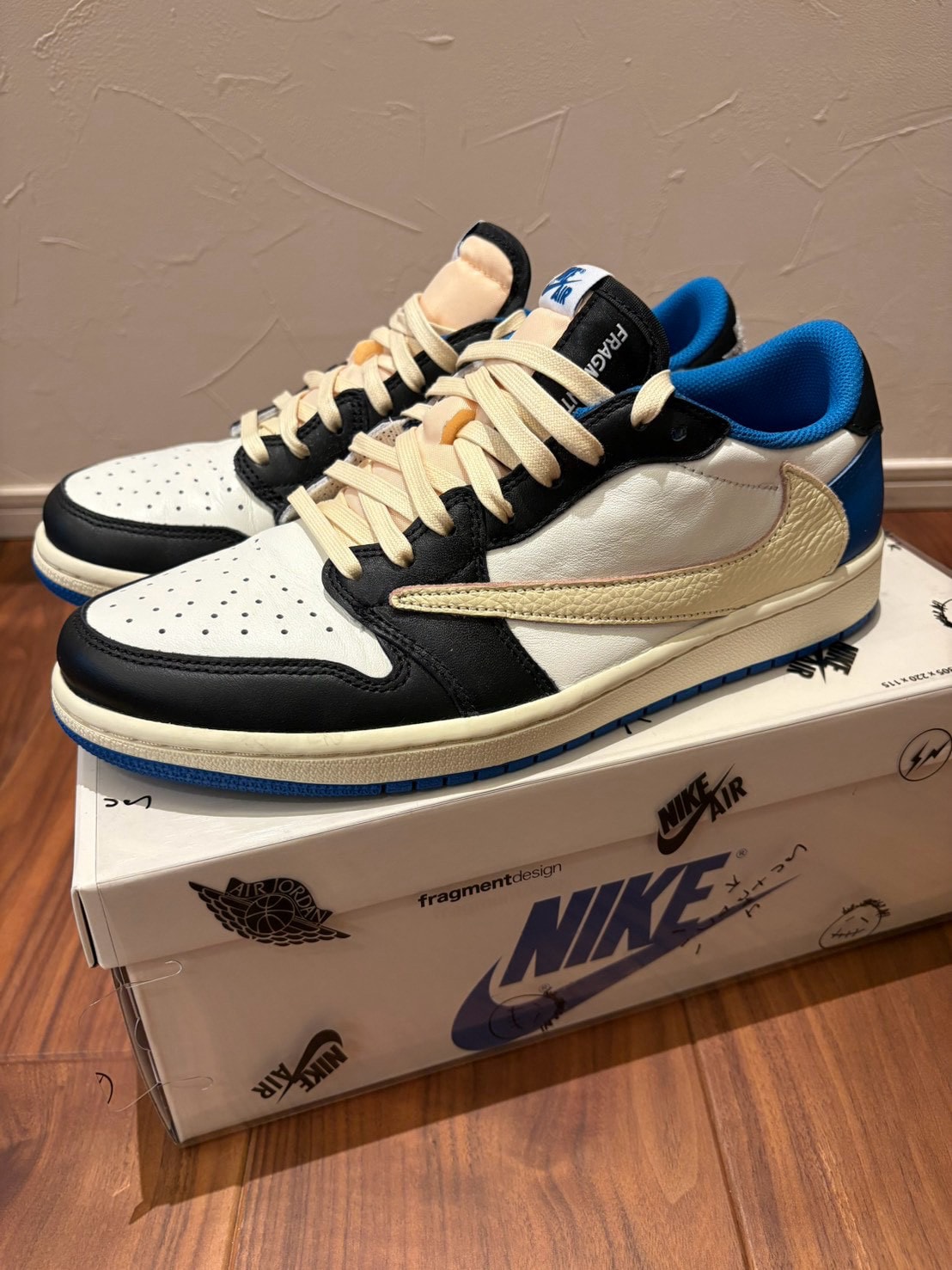 Travis Scott × fragment design × Nike Air Jordan 1 Low OG SP "Military Blue"