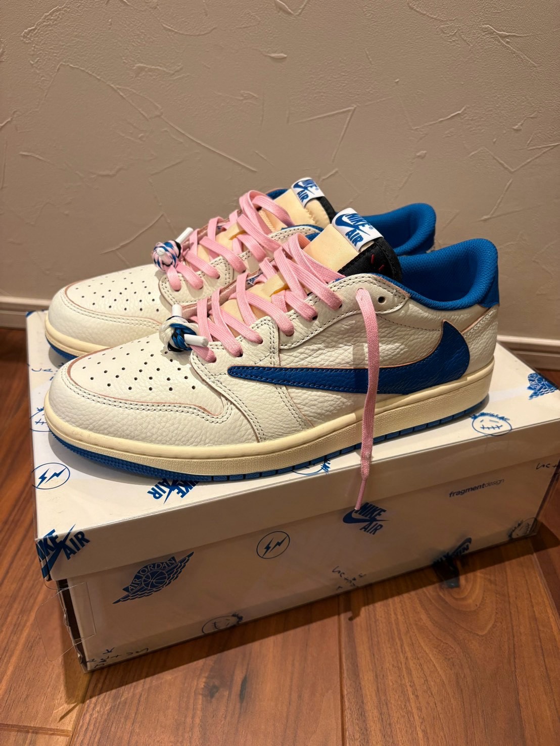 Travis Scott × fragment design × Nike Air Jordan 1 Low OG "Sail/Military Blue"