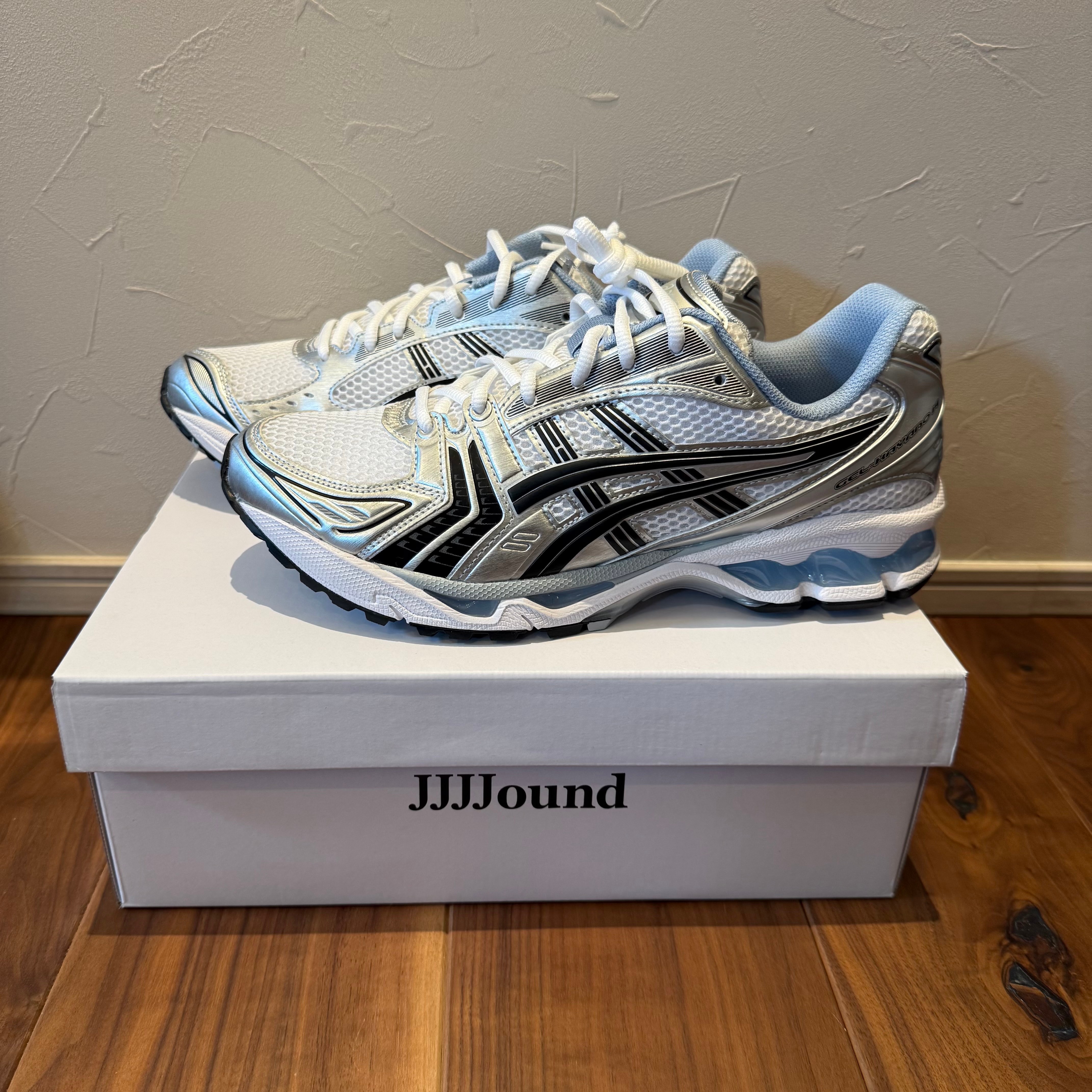 JJJJound × Asics Gel-Kayano 14 "White/Black/Blue"