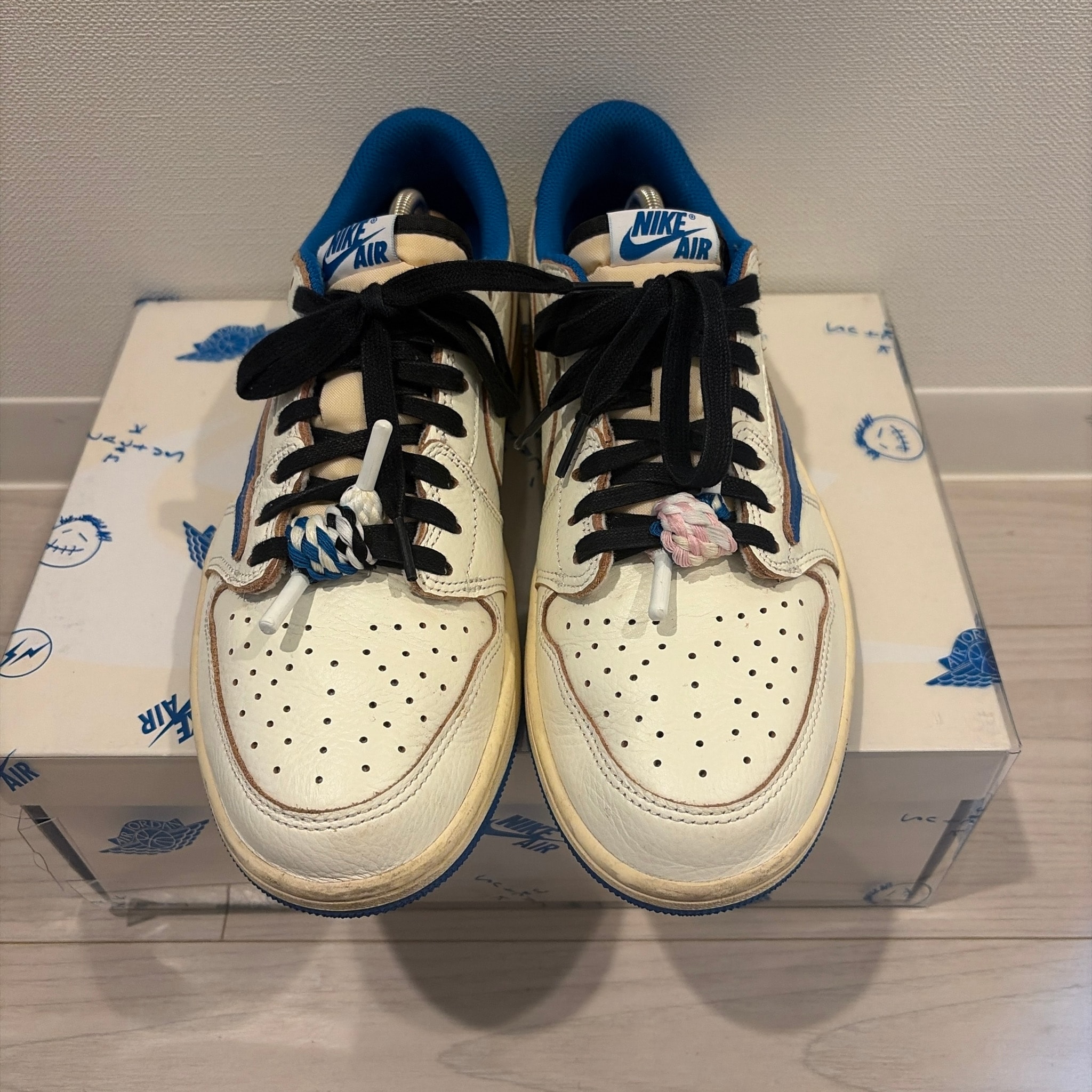 Travis Scott × fragment design × Nike Air Jordan 1 Low OG "Sail/Military Blue"