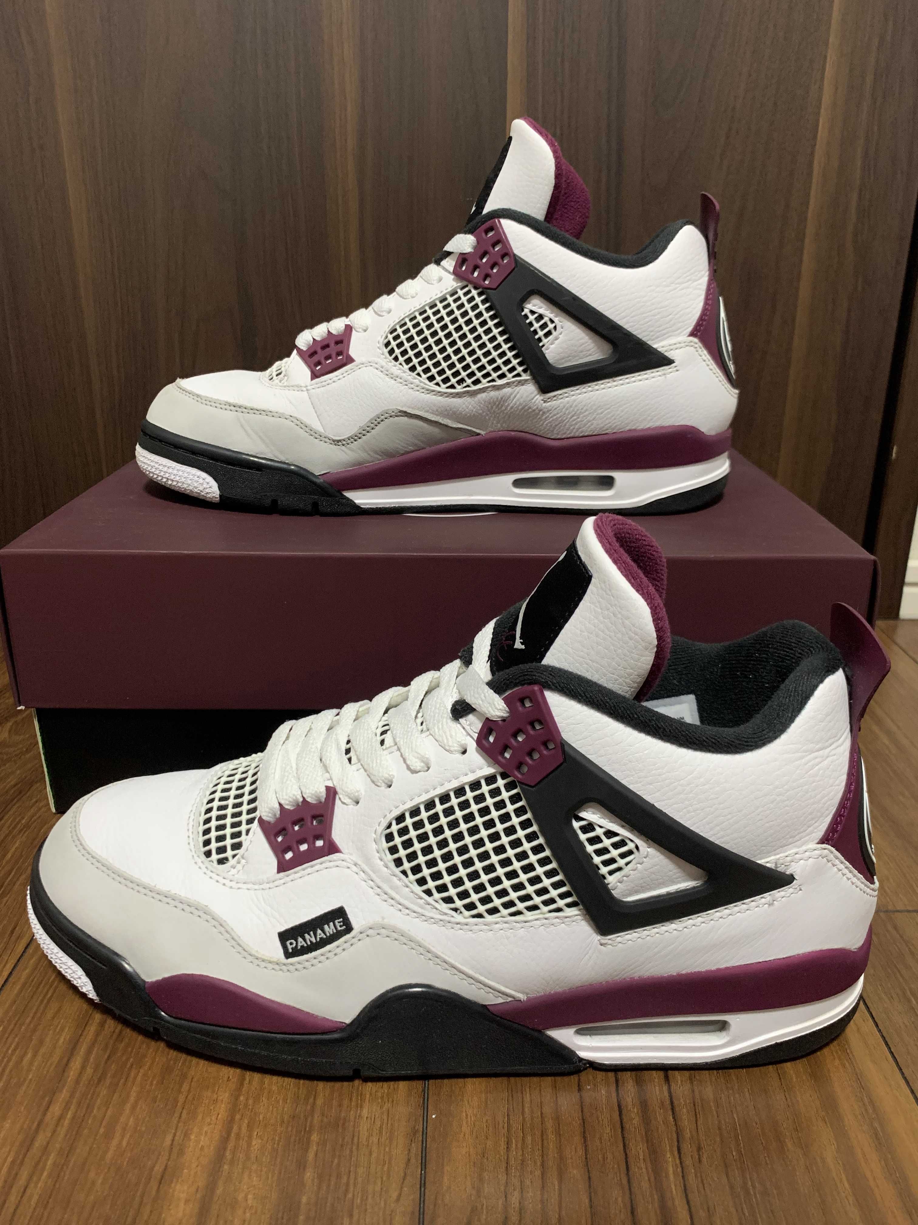 Paris Saint Germain ×Nike Air Jordan 4 Retro "White/Bordeaux/Neutral Gray"