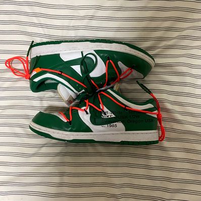 Off-White × Nike Dunk Low "White/Pine Green"