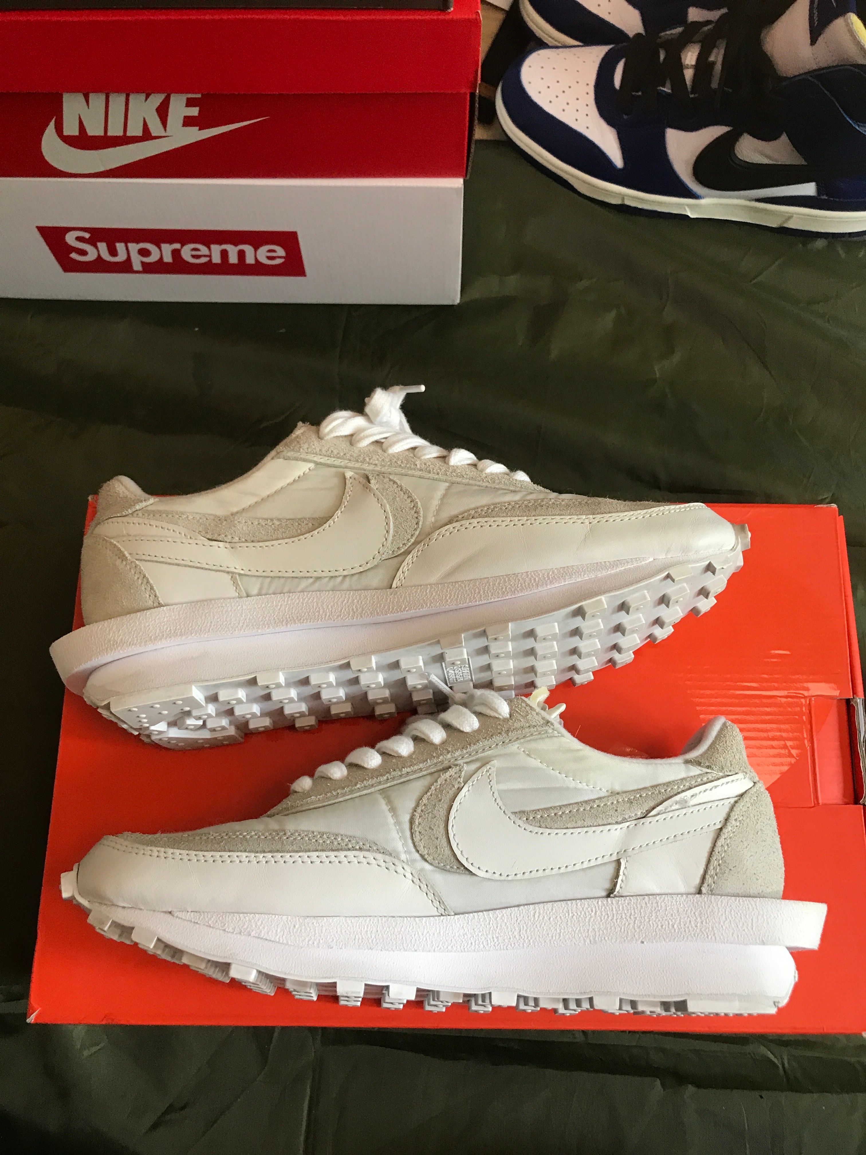 sacai × Nike LDV Waffle "Triple White"