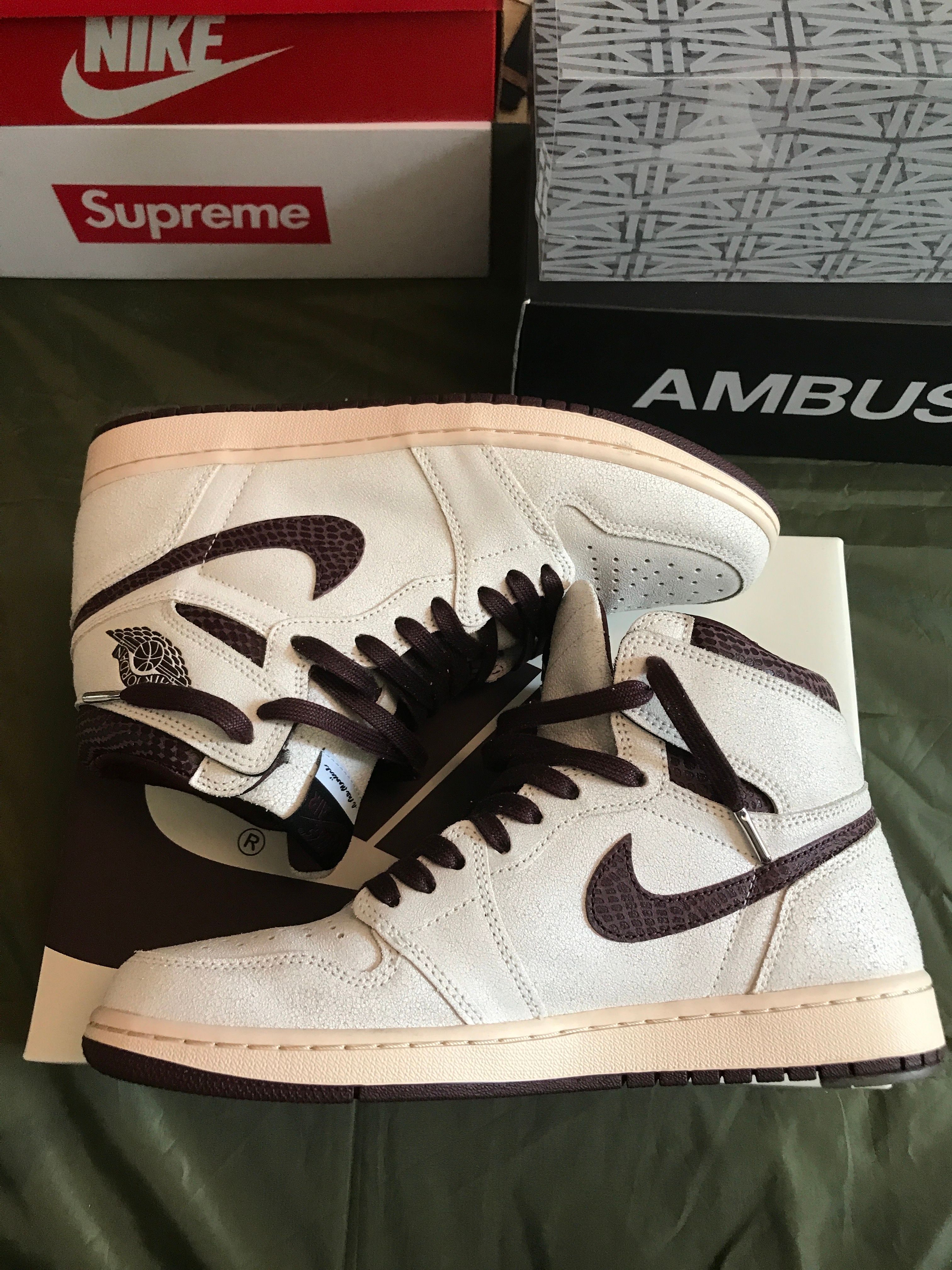 A Ma Maniere × Nike Air Jordan 1 Retro High OG "Sail and Burgundy"