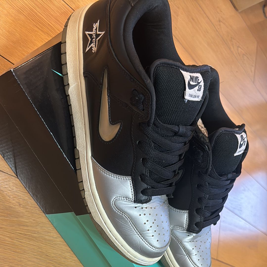 Supreme × Nike Dunk Low "Metallic Silver/Black"