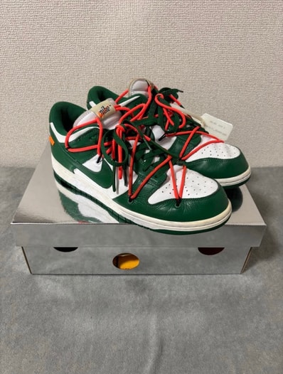 Off-White × Nike Dunk Low "White/Pine Green"