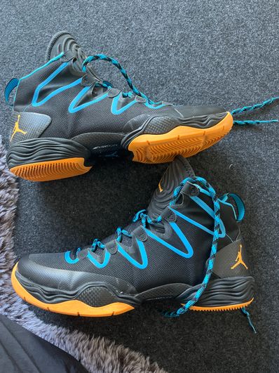 Nike Air Jordan 28 SE "Black Atomic Mango Dark Powder Blue"