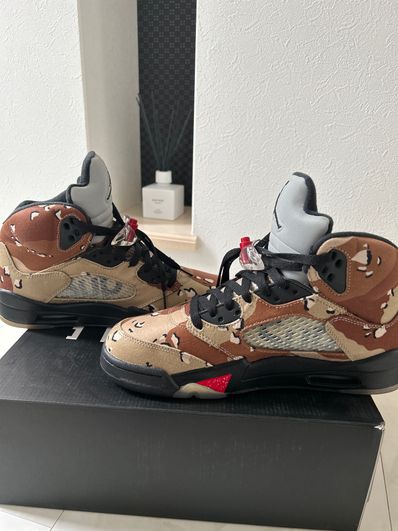 美品正規NIKEナイキエアジョーダン5 レトロシュプリーム デザー カモ