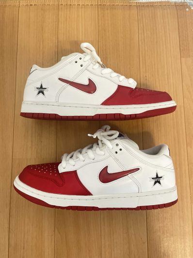Supreme × Nike Dunk Low "Varsity Red/White"