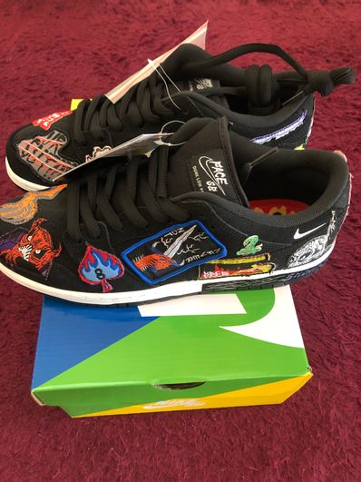 Neck face × Nike SB Dunk Low "Black/White/Multi Color"