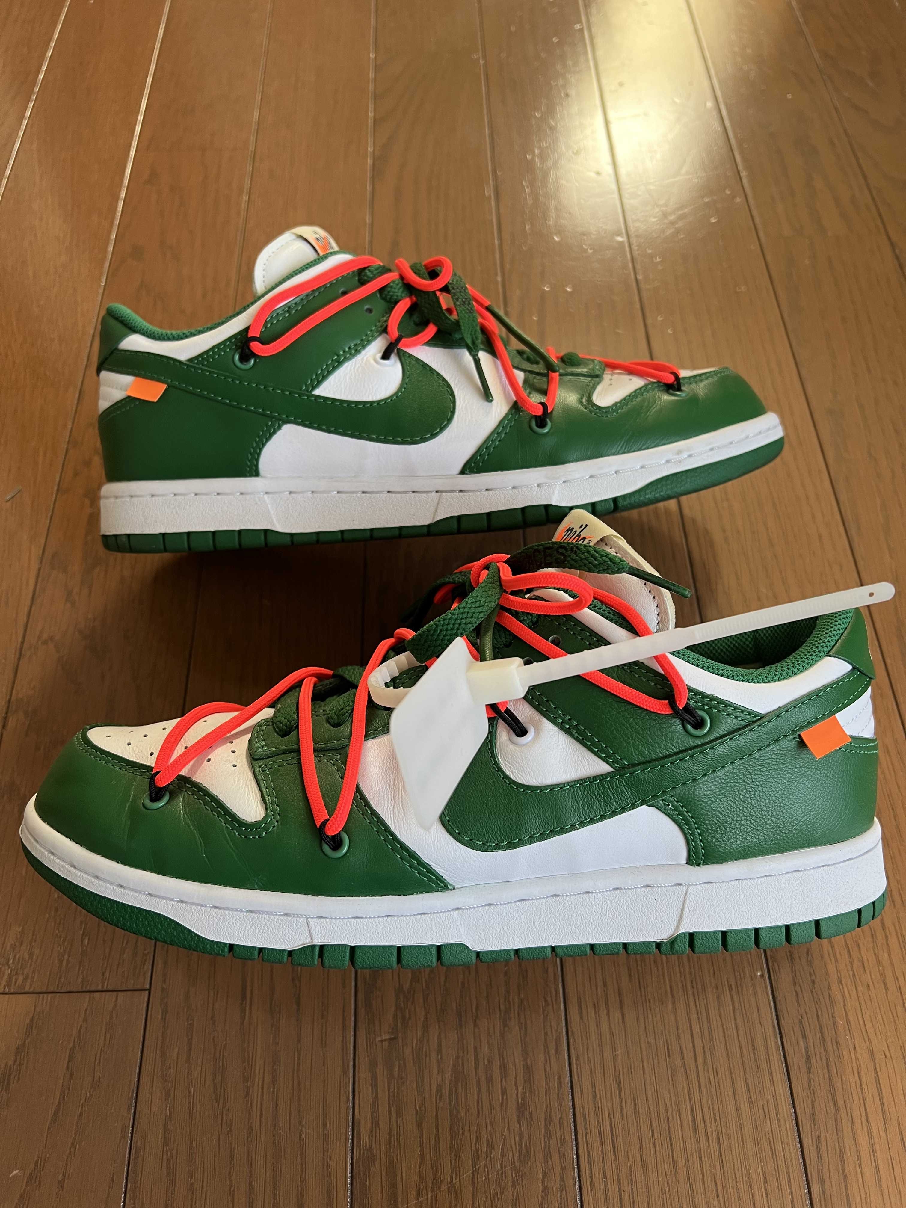 Off-White × Nike Dunk Low "White/Pine Green"