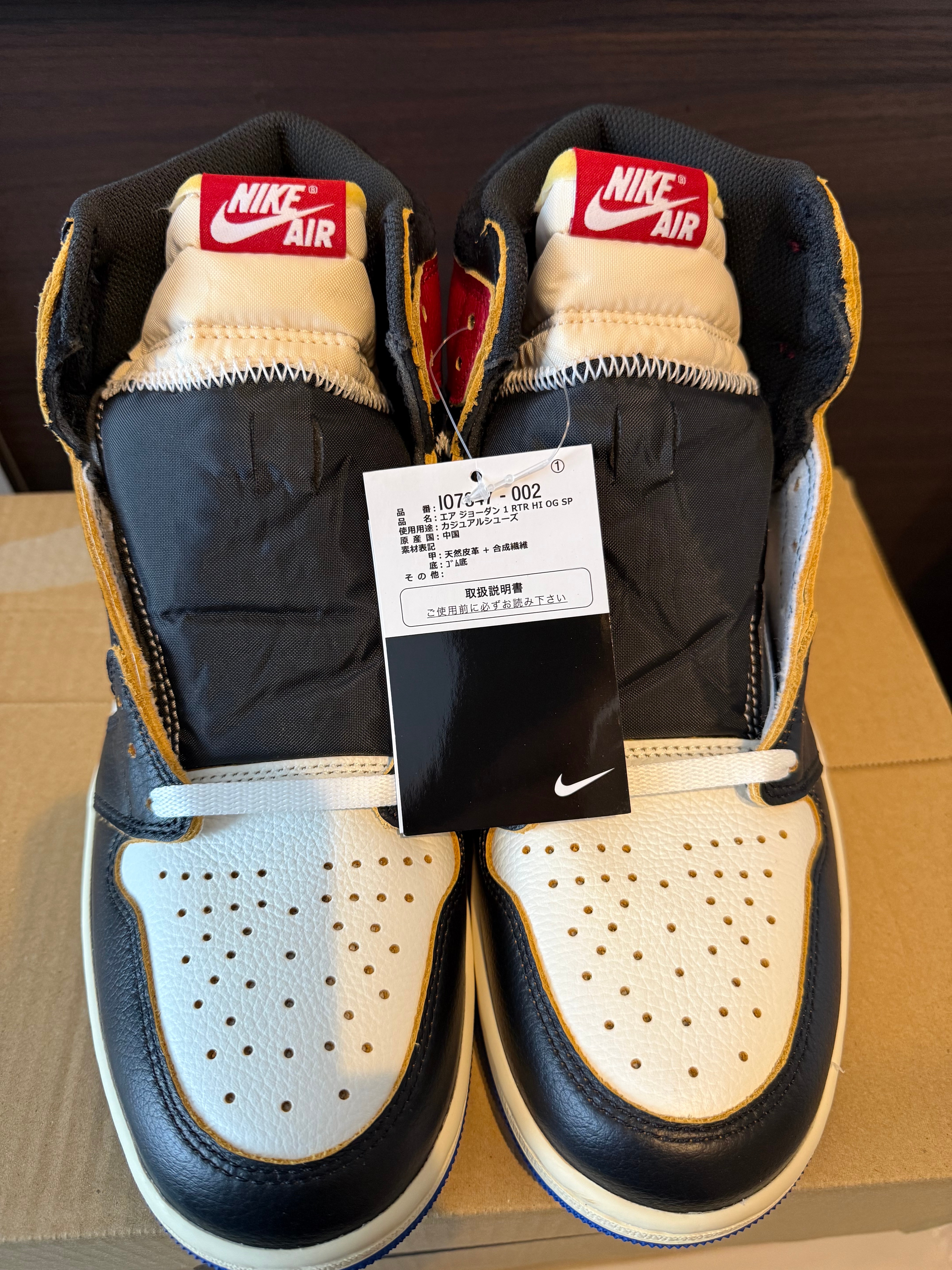 fragment design × UNION × Nike Air Jordan 1 High OG "Black/Varsity Red"