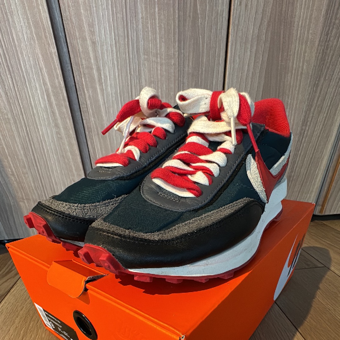 UNDERCOVER × sacai × Nike LD Waffle "Midnight Spruce/Pale Ivory-Dark Grey-University Red"